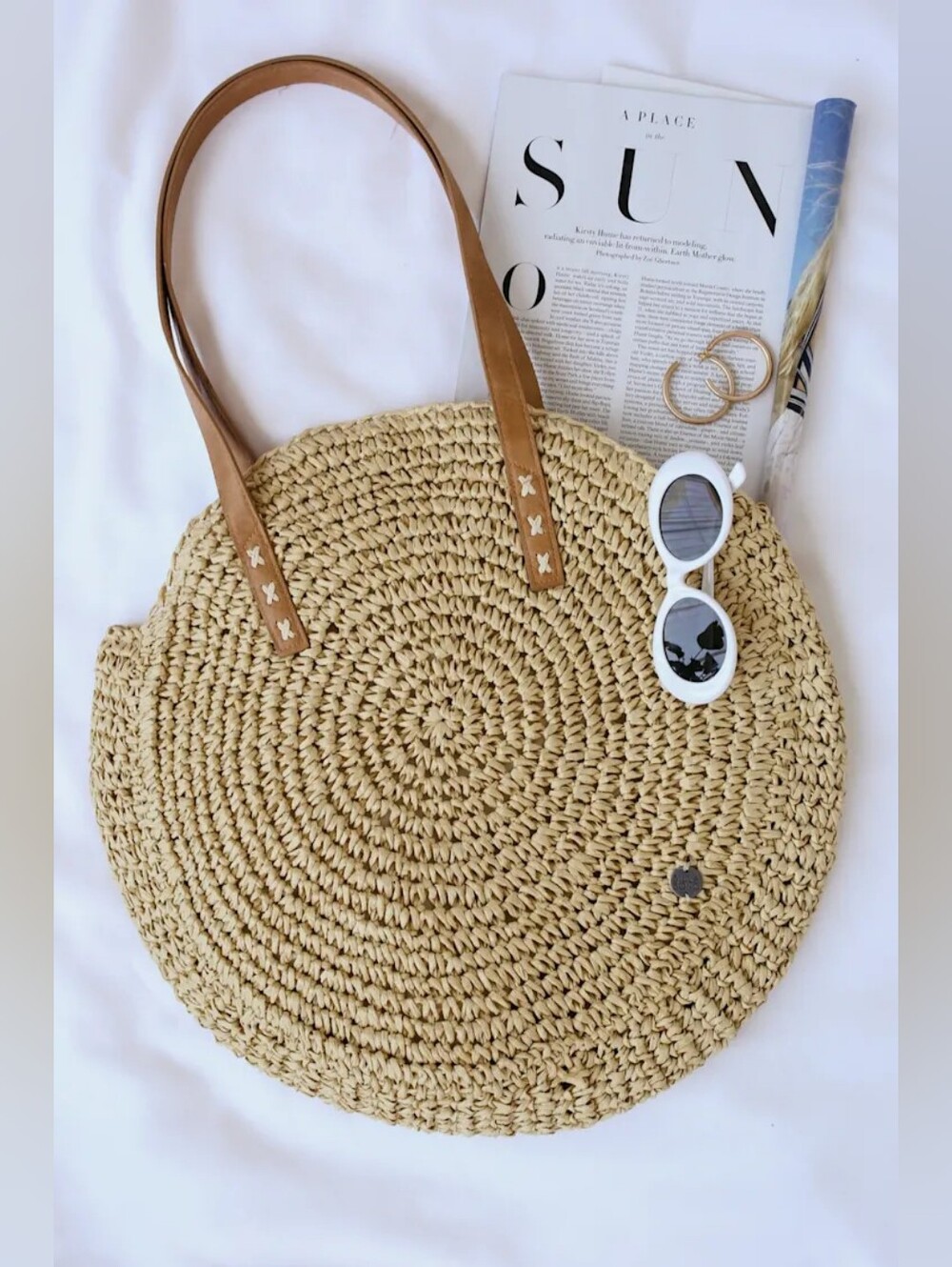 BILLABONG round About Beige Woven Tote